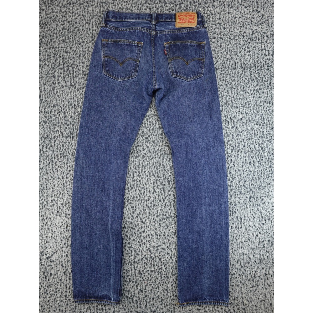 Levi's Straight Leg Jeans Mens 29x34 Blue Button Fly Denim 501 Style - Picture 13 of 15